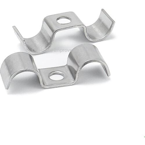 10pcs M-Type Stainless steel Double pipe Clamp Instrument Line/Wire/Tubing/Gas pipe Cable Clamp Building Installation Fixed Clip