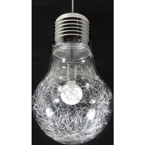 10" Stylish Big Bulb Modle Dining Room Pendant Lamp Free ShippinG New Modern Aluminum Wire inside Glass ball Fixture