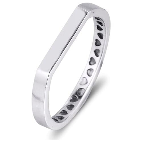 100% Authentic 925 Sterling Silver Rings for Women Bar Stacking Ring Stackable Jewelry Wedding Party Ring Wholesale