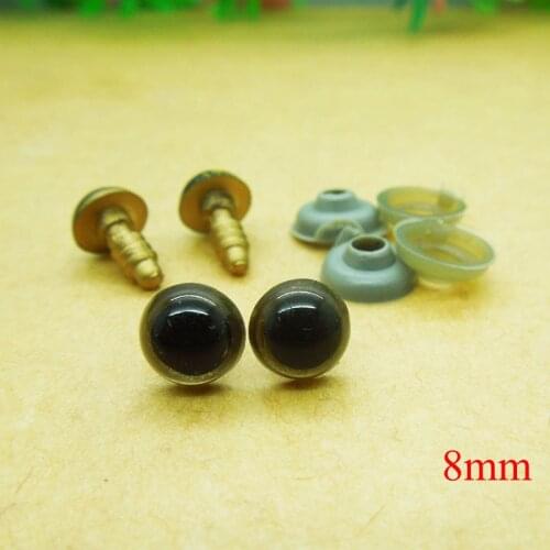 200pcs 8mm Plastic Safety Eyes Gold Colors for Amigurumi or crochet doll Animal Puppet Making EA265