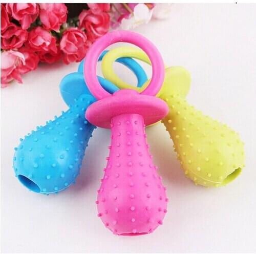 300PCS New Arrival Rubber Pacifier for Pet Toys Dog Cat Puppy Chew Toys with Bell Sound Inside hot sale #001