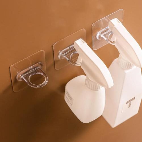 4/6/8/10pcs Punch-Free Non-Marking Round Hook Transparent Sucker Hanger Clothes Storage Rack Kitchen Bathroom Adhesive Hook