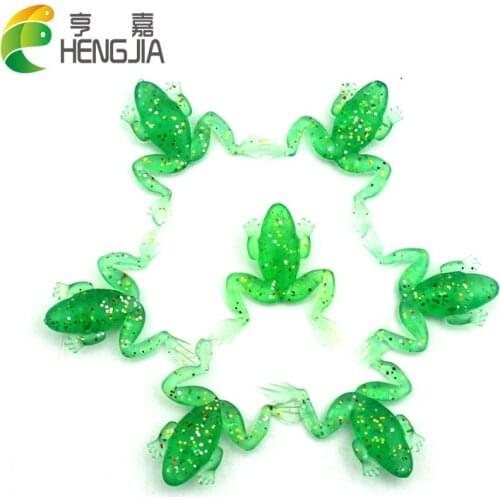 HENGJIA 50pcs 5g 4cm rubber soft frog fishing lures salmon sneakhead likelike fishing baits carp catfish pesca fishing tackles