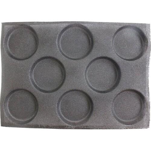 Non-stick Perforated Baking Mat for 4-inch Buns, 8 Molds 8 Cavities Silform Style Silicone Bun Pan