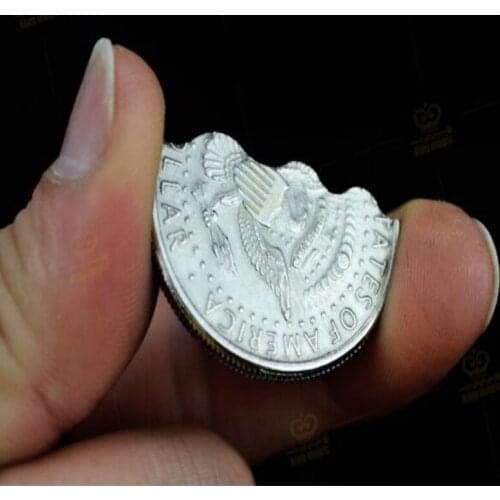 Free shipping Bite Coin Dollar Version (copy) - Illusion and Restored Gift Funny Magic Tricks Toy Folding Coin