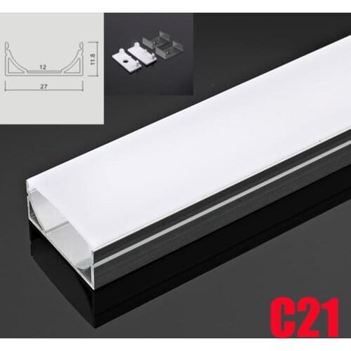 C21 5 Sets 50cm U Shape LED Aluminum Channel System With Diffuse Cover End Caps Aluminum Profile for LED Strip Lights
