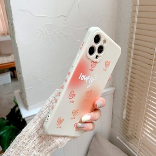 Heart Pattern Phone Case For iPhone 12 Mini 11 Pro Max X XS MAX XR SE 2020 8 7 6 6S Plus Silicone Back Soft Cover