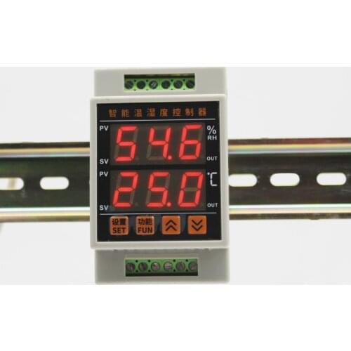 CJ-DTH -40~85'C 0.0~99.9%RH Din temperature and humidity regulator 35mm din digital thermostat and Hygrometer with sensor