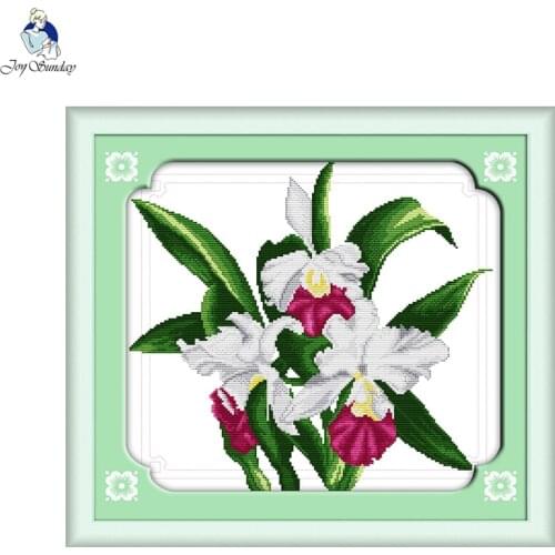 Blooming white iris flower, Cross-stitch kits, Needlework, Counted Printed On Canvas, DIY Handmade,Embroidery kits, 14ct 11ct