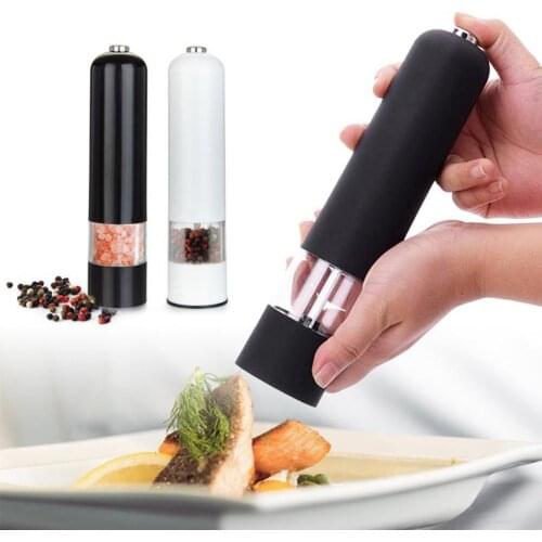 Electric Pepper Grinder Salt Spice Herbal Containers Tools Home Kitchen Cooking Coarseness Lights with Mill Adjustable BBQ S3V2