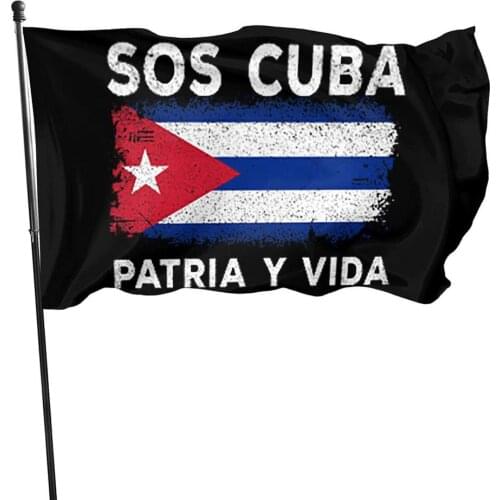 90x150cm SOS Cuba Flag Cuba Flag Banner For Garden Decoration Fade Resistant Cuban Pride Garden Flag With 2 Brass Grommets