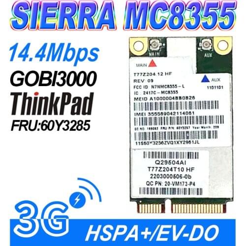 GOBI3000 MC8355 3G Module FRU 60Y3257 GPS 3G WWAN Card for W530 T430 X230 T430 L420 L530 T420i L430 X220 MC8355 x230i 3G CARD