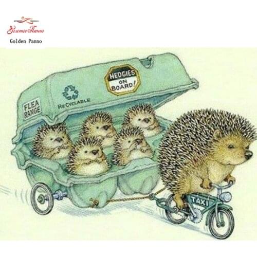 GOLDEN PANNO Diamond Painting Full Square 5D Diy Daimond Embroidery Diamant Mosaic Sale rhinestones pictures Hedgehog 03