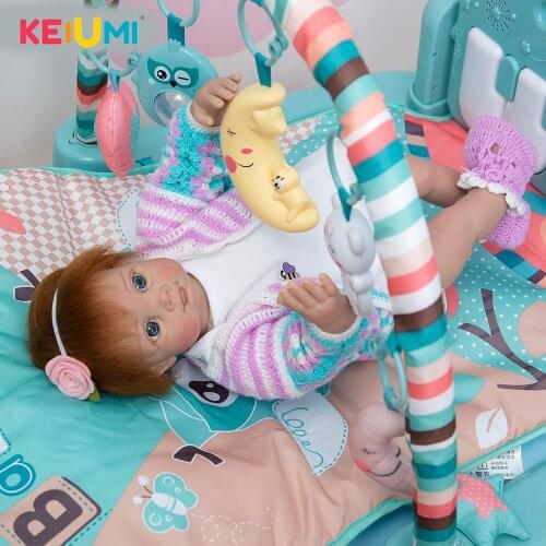 KEIUMI 22 Inch New Design Reborn Baby Dolls Cloth Body Newborn Toy Educational DIY Playmate For Child Birthday Present Xmas Gift