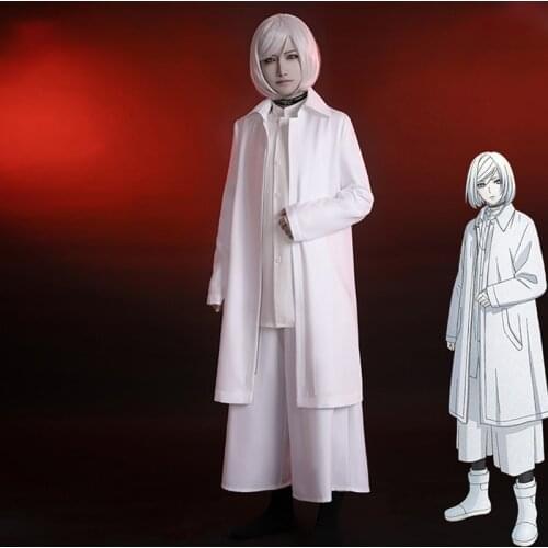 Anime Akudama Drive Cutthroat Satsujinki Cosplay Costume Adult Unisex White Outfits Coat Pants Shirt Halloween Carnival Uniforms