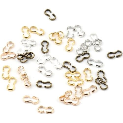 Creative 3 Shape Connectors For Jewelry Making Antique Silver Color Copper DIY Accessories 8mm x 4m, 1 Packet ( 100 PCs/Packet)