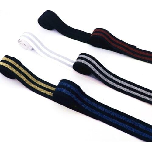 Stripe 40mm Sewing Elastic Band 4cm Hot Stamping Nylon Rubber Bands DIY Webbing Apparel Bags Leggings Sewing Accessories 1Meter