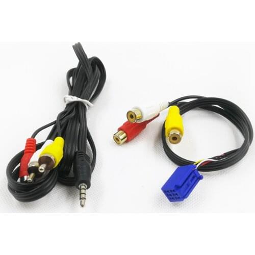 Line Out 3 Chinch Kabel RCA Cable Adapter For Toyota Headunit 6 Pin Blue AV Port 3040