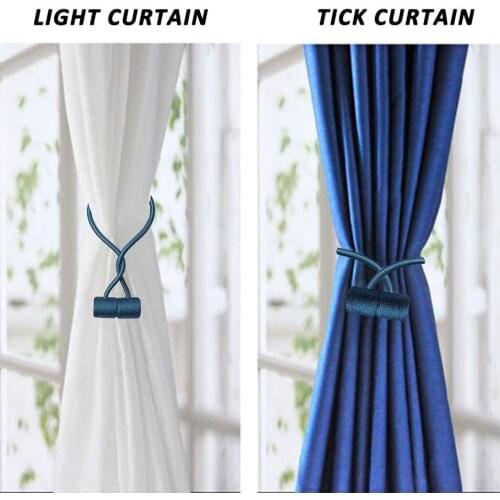 2 Pack Magnetic Curtain Tiebacks Drapery Tiebacks Upgraded16 Inch Decorative Curtain Holdback Curtain Clip Buckle for Blackout