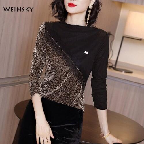 2019 New Autumn Women Pleuche Patchwork Elegant T-shirt Female Full Sleeve Tees Vintage Lace Tops