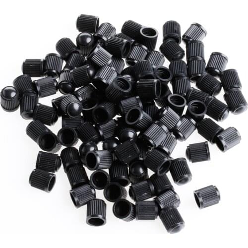 New 100x Plastic Auto Car Bike Motorcycle Truck wheel Tire Valve Stem Caps Black