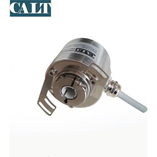 60mm 256 Turns Multi Turn Absolute Rotary Encoder Hollow Shaft 12bit Resolution Modbus RTU RS485 SSI Output 0-5v 0-10v 4-20mA