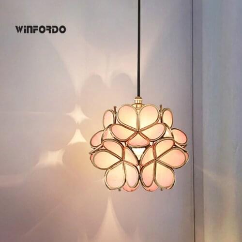 Northern Europe Warm Ins Bedside ChandelierJapanese Glass Porch Balcony Girl Heart Childrens Room Copper Chandelier