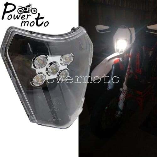 Motocross LED E8 Headlight Head Lamp Lighting For EXC 250 300 350 450 500 XC-W EXC-F EXC Six Days 690 Enduro SMC R EU US