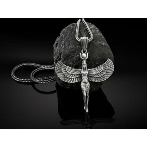 Ethnic Ancient Egypt Goddess Necklace Egypt Goddess Ancient Egypt God Winged Figuras Egipcias Collar Short Choker Necklace