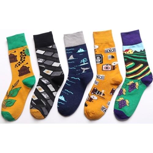 Women Gift Cotton Socks Sea Houses Sun Beautiful Scenery Autumn Funny Socks Long Unisex Street Adult Casual Socks 2019