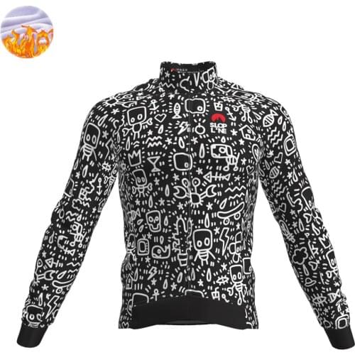 Slopline Winter Thermal Fleece Cycling Long Sleeve Jersey Outdoor Pro Team Unisex Light Jacket Bike Breathable Clothing Ciclismo