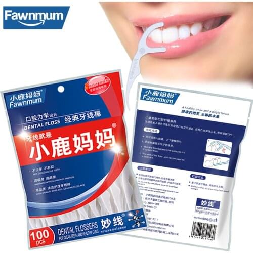Fawnmum Thread for Teeth Care 100Pcs/Set Dental Floss Dentistry Tool Flosser Oral Hygiene for Teeth Cleaning Plastic Toothpicks
