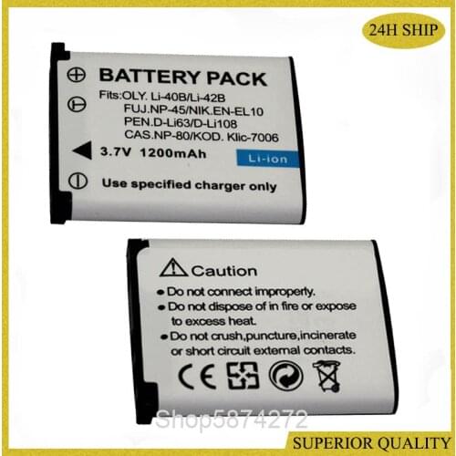 10pcs Rechargeable Li-40B/42B 1200mAh Battery For Olympus NP45 NP-45A JX405 Z808 JX305 JX255