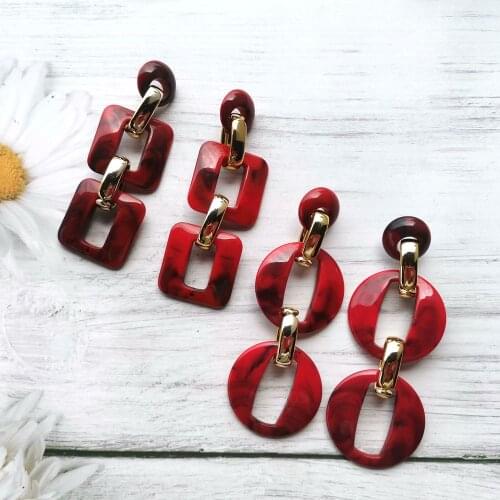 2 pairs/lot Acrylic Drop Earrings Necklace Linked Chains Strands Neck Long Chains Women Jewelry Set DIY Statements N006 earrings