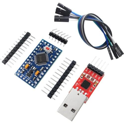 2PCS=1LOT CP2102 Module + 1PCS Pro Mini Module Atmega328 5V 16M Compatible With Nano