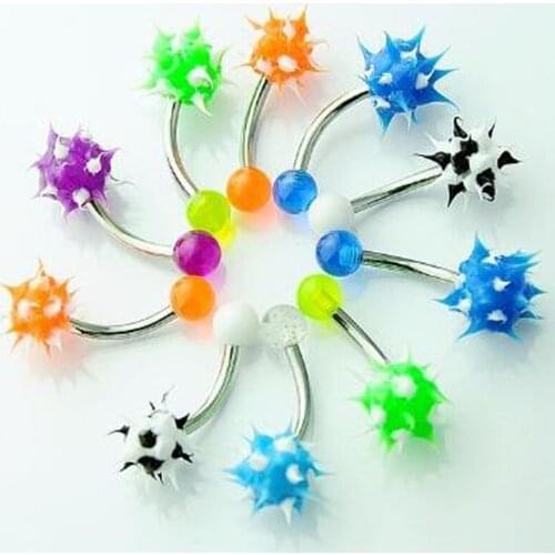 2 pcs/lot Multicolor Stunning soft Gel Belly Button Rings Body Piercing Navel Piercing Ombligo Barbell Ear Piercing Body Jewel