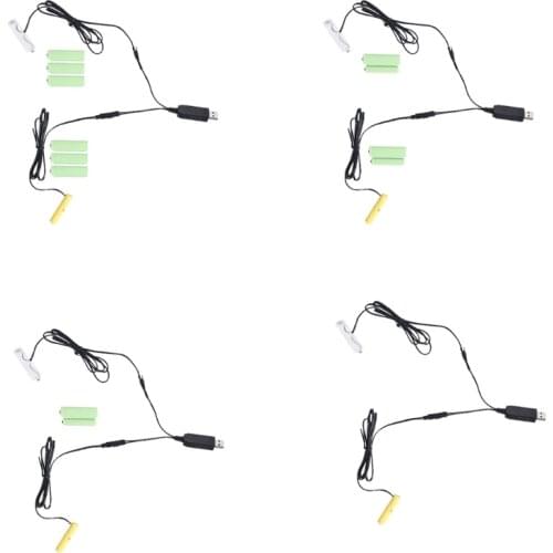 2in1 USB to 1.5V 3V 4.5V 6V AA+AAA Battery Eliminator Can Replace 1-4pcs 1.5V Batteries for Toothbrush Lamp Toys Clock