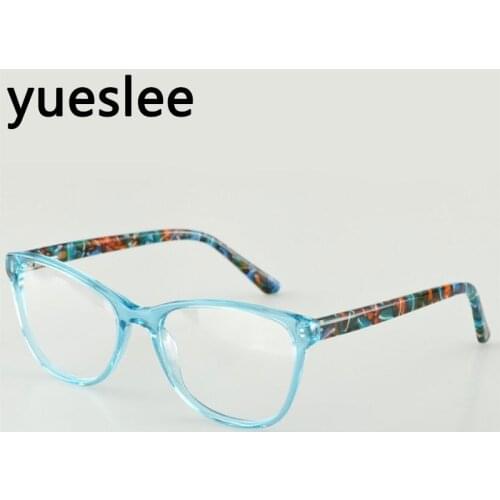 49601 Acetate Round Cat Eye Glasses Frame Men Women Optical Fashion Computer Eyeglasses