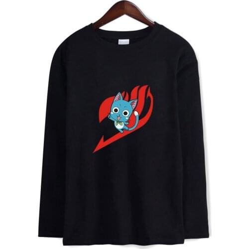 Anime Fairy Tail Long Sleeve T Shirt Men Women Top cotton tshirt Casual Streetwear Long T-shirt plus size tops tees