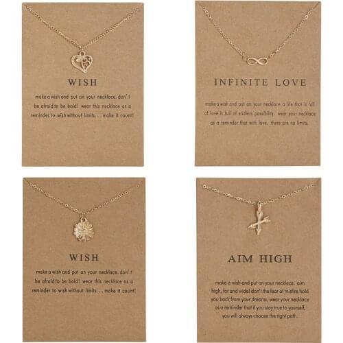 Female Daisy Love Heart Flower Sun Sword Infinite Women Necklace Pendant Gold Color Chain Choker Trendy Girl Jewelry Accessories