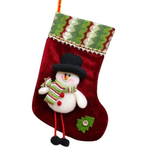 David accessories 5pcs/lot 25*13cm Deer Merry Christmas Socks Gift Bag DIY Packing Gift Material Party Home Decoration,5Yc7716