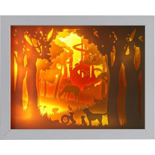 Eco Friendly Cheap 3D Shadow Box Frame Night Light Home Dercoration Gift Shadow Painting Plastic Plastic Shadow Box