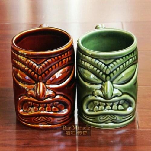 2014 New Year Decoration Collection Bar Crafts Limited Edition Tiki Mug Hawaii Ceramic Cocktail Cup With Handle