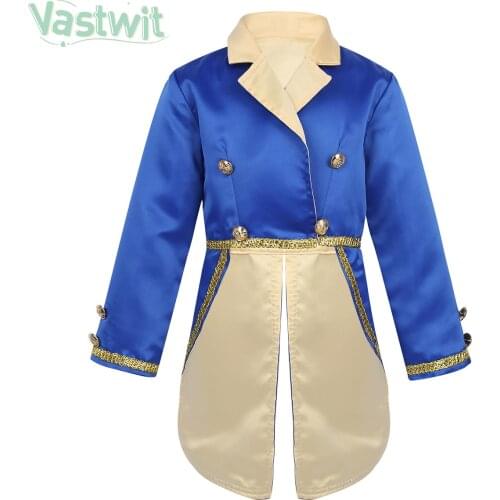 Baby Boys Prince Cosplay Costume For Kids King Tuxedo Jacket Halloween Costumes For Boys Children Birthday Theme Party Tailcoat
