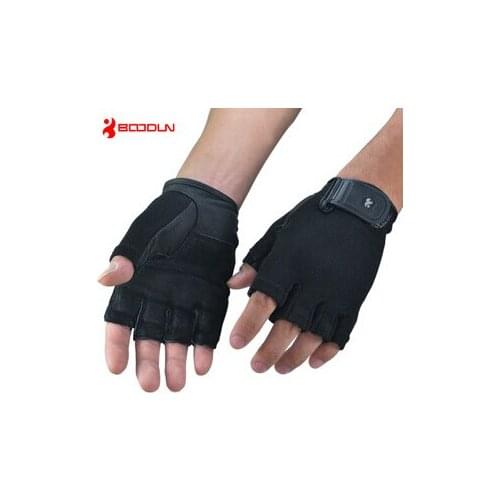 Boodun leather gloves for men and women fitness exercise equipment sports gloves half finger slip weightlifting