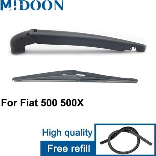 MIDOON Wiper 11" Rear Wiper Blade Arm Set Kit For Fiat 500 500X Windshield Windscreen Rear Window