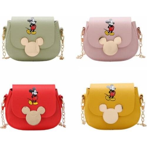Disney mickey mouse pu messenger shoulder bag new female mini children coin purse fashion Mickey pattern chain bag Birthday gift