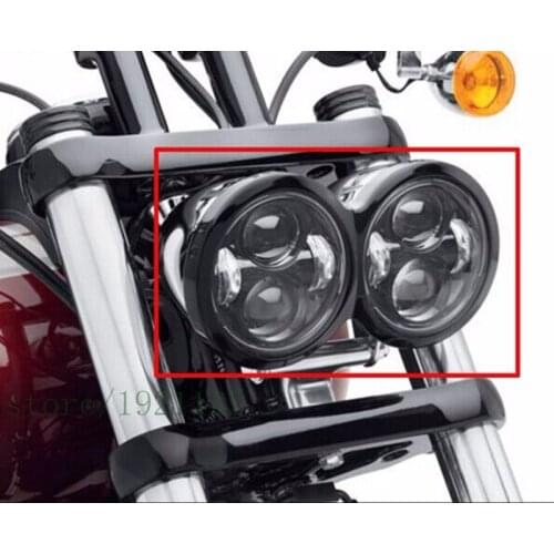 2 Pcs Motorcycle 4.65 Inch Moto Round Headlamps For Harley Dyna FXDF Model Driving Lamps 5" Fat Bob Projector LED Headlights