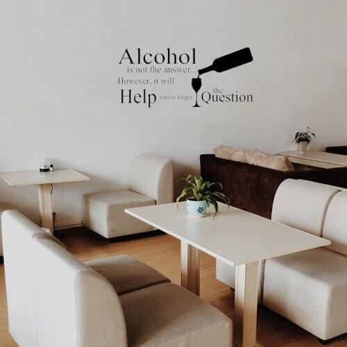 Alcohol Drink Bar Wine Glass Bottle Kitchen Decor Stickers Mural Vinyl Wall Decal ov593
