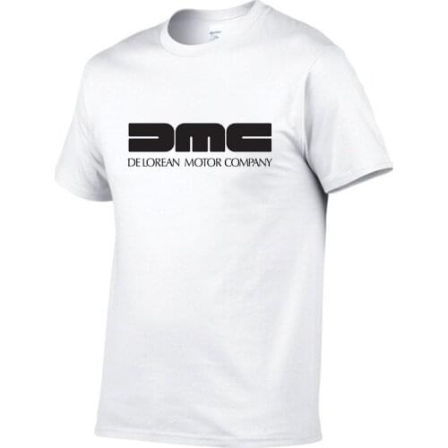 New Mens T-shirt DMC DeLorean Printed Short Sleeve Back to the Future Movie DMC-12 Car TShirt Cotton T-shirt 2021 Mens T-shirt